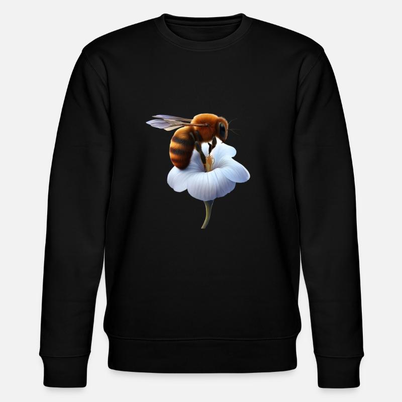 Biene auf Blume - Stanley/Stella Unisex Bio-Sweatshirt CHANGER  - Schwarz