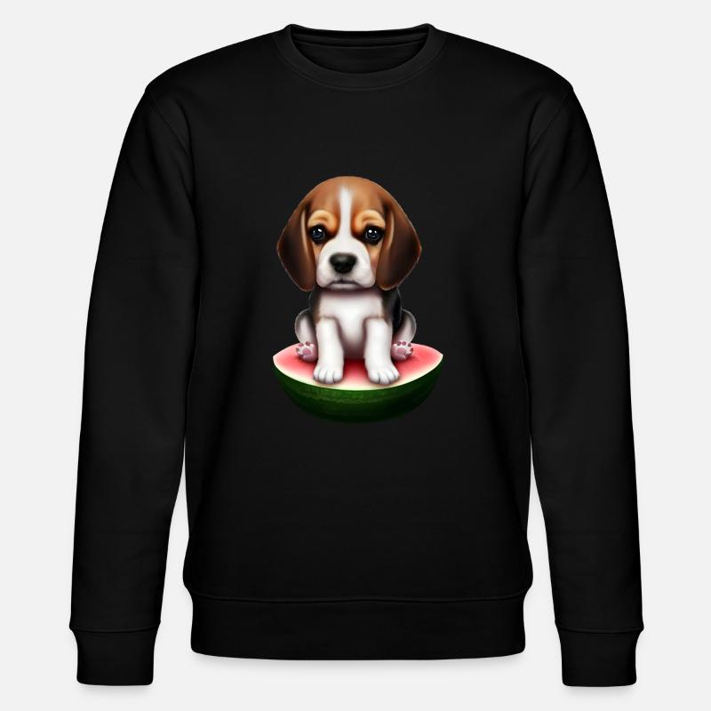 Baby Beagle sur pastèque - Sweat bio CHANGER Stanley/Stella Unisexe - noir