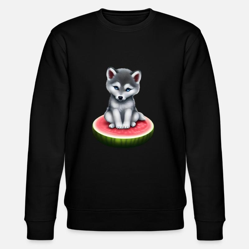 Wassermelone Wolf - Stanley/Stella Unisex Bio-Sweatshirt CHANGER  - Schwarz