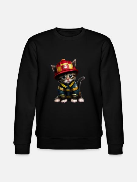 Fire Brigade Cat - Stanley/Stella CHANGER Unisex Organic Sweatshirt - black