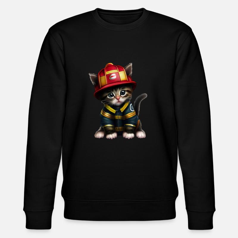 Fire Brigade Cat - Stanley/Stella CHANGER Unisex Organic Sweatshirt - black