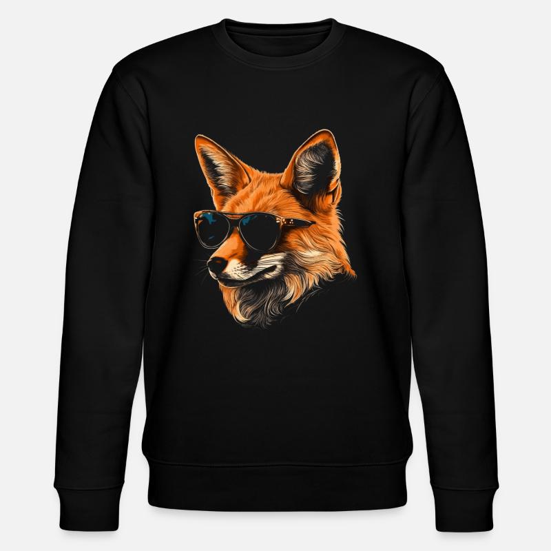 Fox Sunglasses - Stanley/Stella CHANGER Unisex Organic Sweatshirt - black
