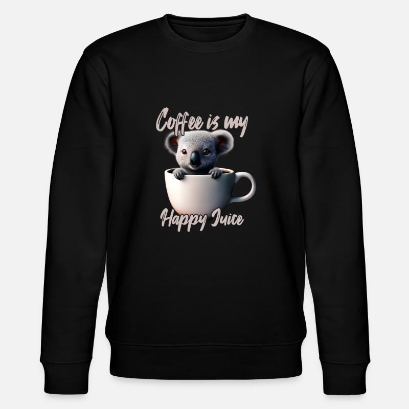 Gemütlicher Koala in der Kaffeetasse - Stanley/Stella Unisex Bio-Sweatshirt CHANGER  - Schwarz