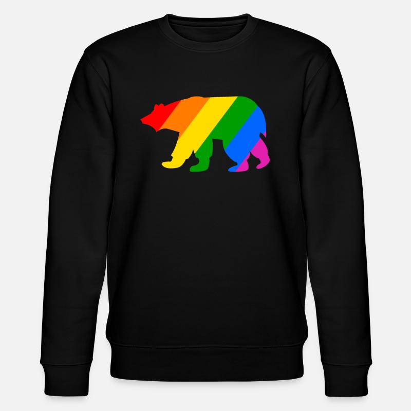 Regenbogen Eisbär - Stanley/Stella Unisex Bio-Sweatshirt CHANGER  - Schwarz