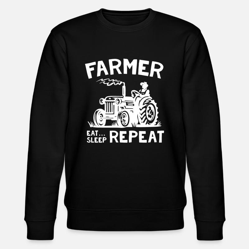 Farmer Eat Sleep Repeat - Stanley/Stella Unisex Bio-Sweatshirt CHANGER  - Schwarz