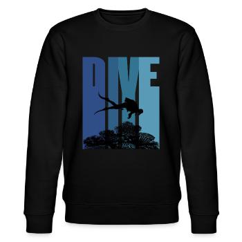 Scuba diver coral reef gift - Stanley/Stella CHANGER Unisex Organic Sweatshirt - black - Front - Nik (191cm) & Marisol (170cm)
