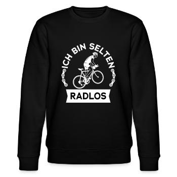Fahrrad, ich bin selten radlos - Stanley/Stella Unisex Bio-Sweatshirt CHANGER  - Schwarz - Vorne - Nik (191cm) & Marisol (170cm)