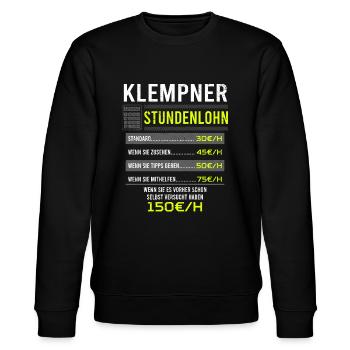 Klempner Spruch Arbeitsshirt Kollegen Geschenk - Stanley/Stella Unisex Bio-Sweatshirt CHANGER  - Schwarz - Vorne - Nik (191cm) & Marisol (170cm)