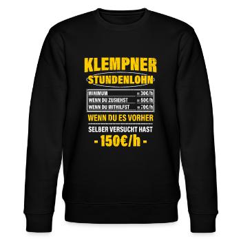 Klempner Spruch Arbeitsshirt Kollegen Geschenk - Stanley/Stella Unisex Bio-Sweatshirt CHANGER  - Schwarz - Vorne - Nik (191cm) & Marisol (170cm)