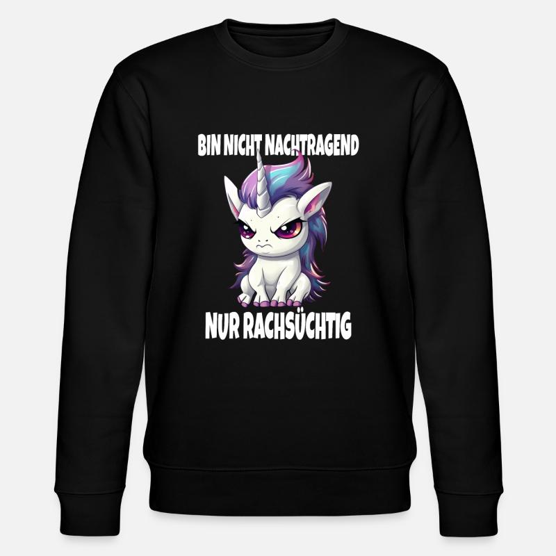 Nicht Nachtragend Nur Rachsüchtig Süßes Einhorn - Stanley/Stella Unisex Bio-Sweatshirt CHANGER  - Schwarz