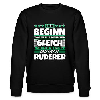 Zum Beginn gleich die besten wurden Ruderer - Stanley/Stella Unisex Bio-Sweatshirt CHANGER  - Schwarz - Vorne - Nik (191cm) & Marisol (170cm)
