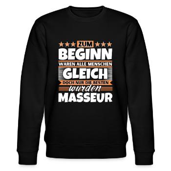 Zum Beginn gleich die besten wurden Masseur - Stanley/Stella Unisex Bio-Sweatshirt CHANGER  - Schwarz - Vorne - Nik (191cm) & Marisol (170cm)
