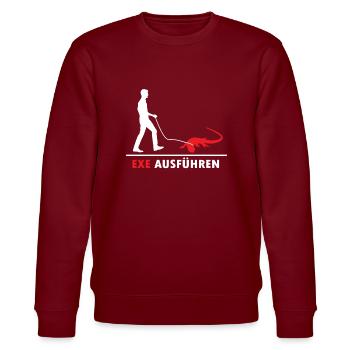 Admin Exe Ausführen - Stanley/Stella Unisex Bio-Sweatshirt CHANGER  - Burgunderrot - Vorne - Nik (191cm) & Marisol (170cm)