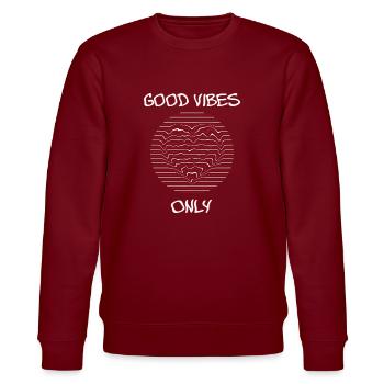 Hippie Good Vibes Only motif reggae psychédélique - Sweat bio CHANGER Stanley/Stella Unisexe - bordeaux - Devant - Nik (191cm) & Marisol (170cm)
