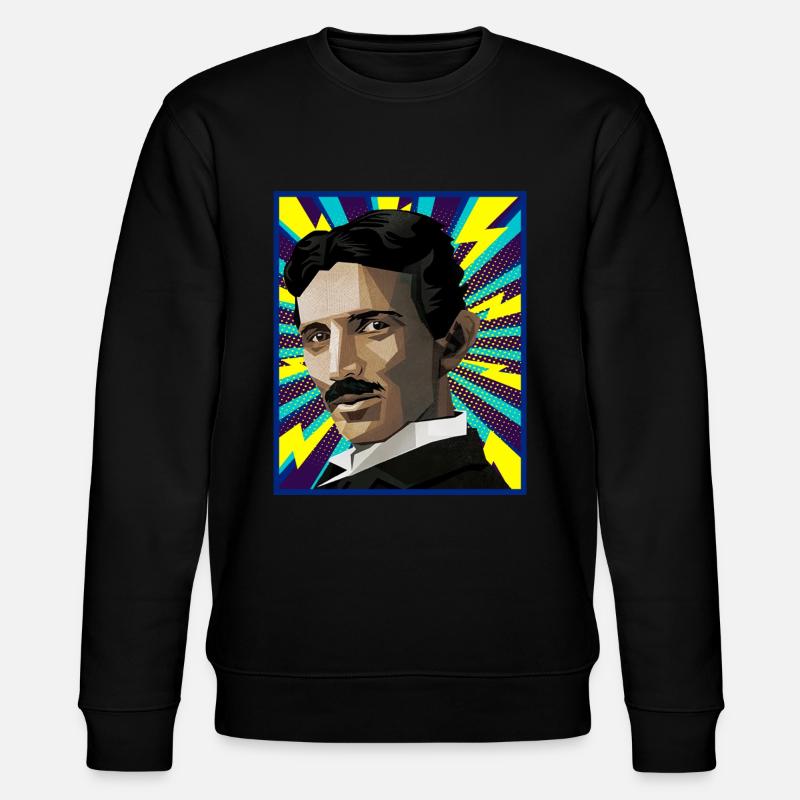 Nicola Tesla popart - Stanley/Stella Unisex Bio-Sweatshirt CHANGER  - Schwarz