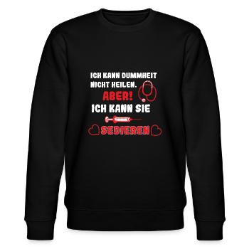 Lustiges Pfleger Geschenk Krankenpfleger - Arzt - Stanley/Stella Unisex Bio-Sweatshirt CHANGER  - Schwarz - Vorne - Nik (191cm) & Marisol (170cm)