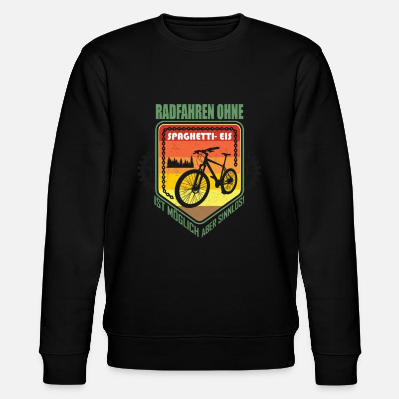 RADFAHREN OHNE SPAGHETTI-EIS IST MÖGLICH - Stanley/Stella Unisex Bio-Sweatshirt CHANGER  - Schwarz