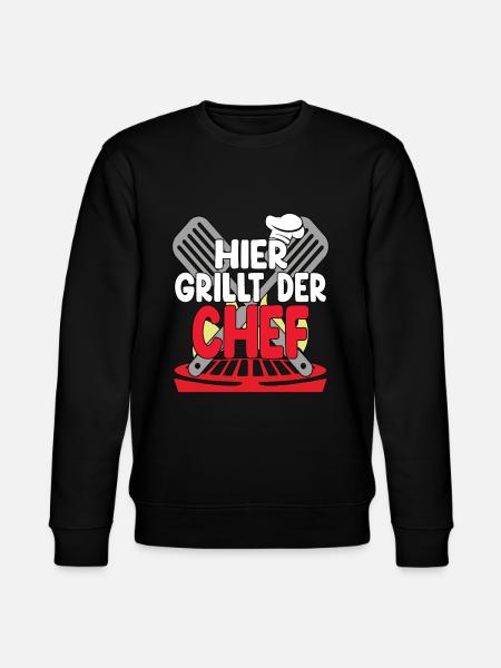Hier Grillt Der Chef - Stanley/Stella Unisex Bio-Sweatshirt CHANGER - Schwarz