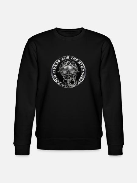 Fighterjet Pilot Helmet Sticker - Stanley/Stella CHANGER Unisex Organic Sweatshirt - black