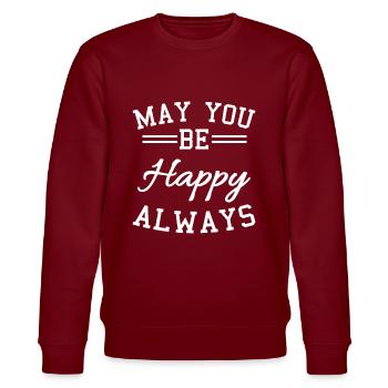 Motivation - Stanley/Stella Unisex Bio-Sweatshirt CHANGER  - Burgunderrot - Vorne - Nik (191cm) & Marisol (170cm)