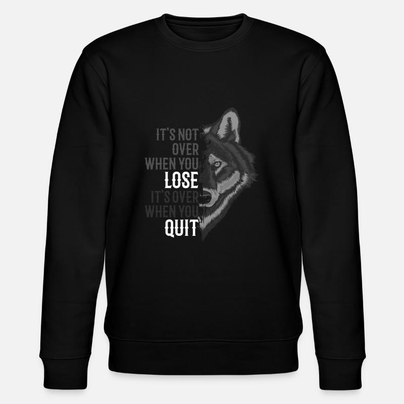 Wolf - Erfolg Motivation Sprüche - Stanley/Stella Unisex Bio-Sweatshirt CHANGER  - Schwarz