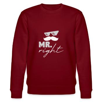 Mr Right - Partnerlook - Stanley/Stella Unisex Bio-Sweatshirt CHANGER  - Burgunderrot - Vorne - Nik (191cm) & Marisol (170cm)