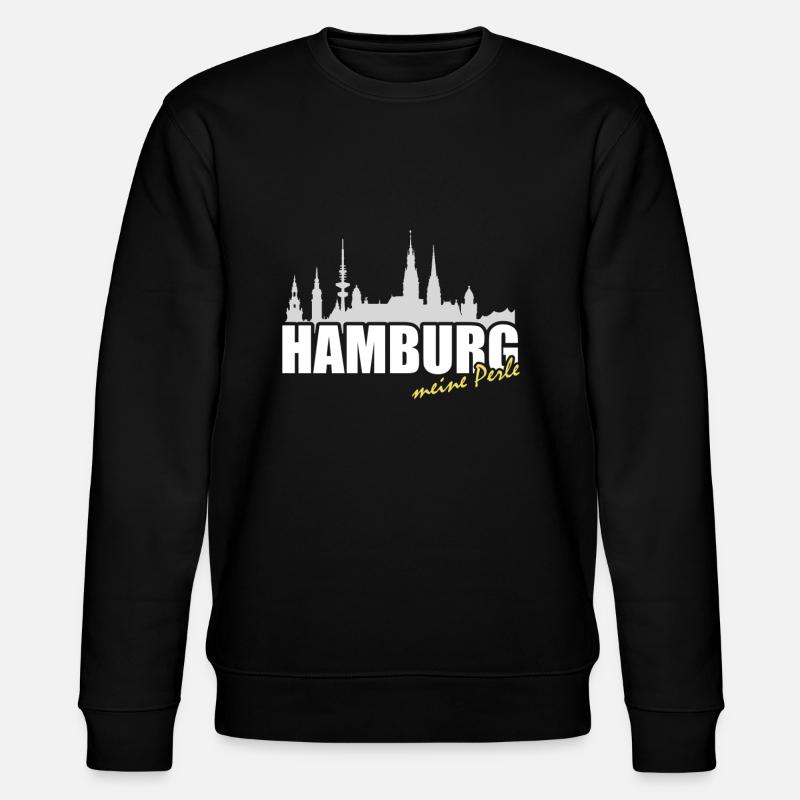Hamburg Perle Skyline - Stanley/Stella Unisex Bio-Sweatshirt CHANGER  - Schwarz