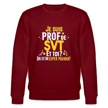 Prof Professeur SVT Sciences Vie Terre Métier - Sweat bio CHANGER Stanley/Stella Unisexe - bordeaux - Devant - Nik (191cm) & Marisol (170cm)