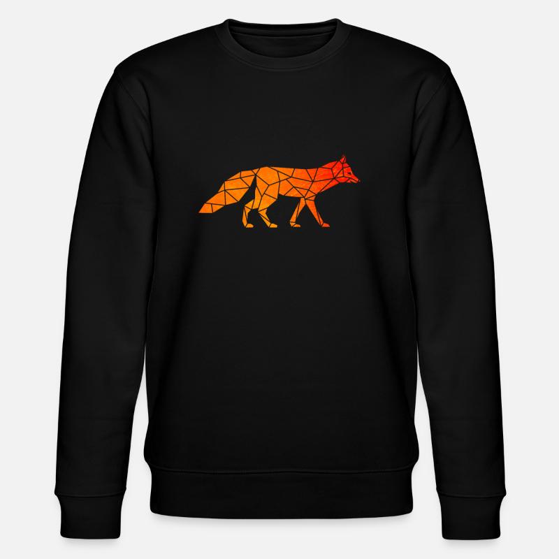 Fox foxes origami geometric - Stanley/Stella CHANGER Unisex Organic Sweatshirt - black