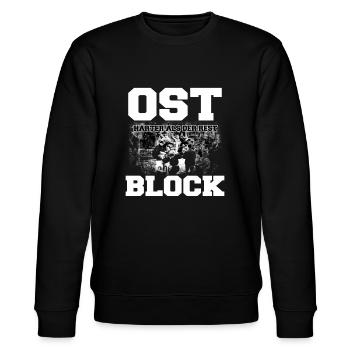 Ostblock Fans Ostkurve Osten Fußball - Stanley/Stella Unisex Bio-Sweatshirt CHANGER  - Schwarz - Vorne - Nik (191cm) & Marisol (170cm)