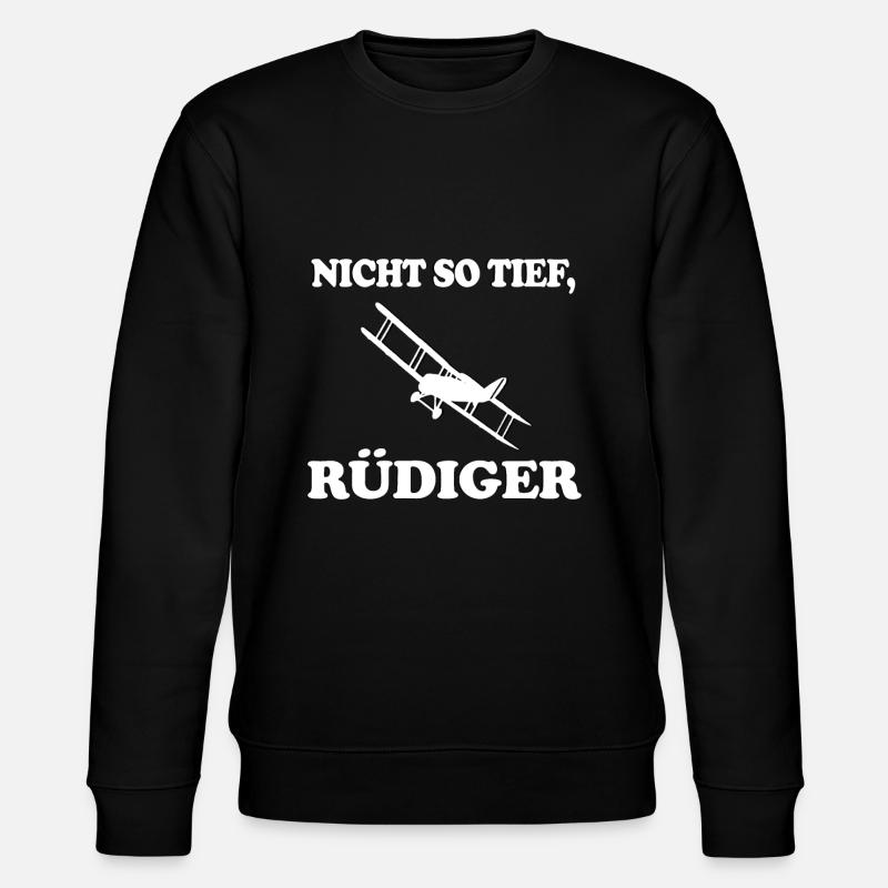 Nicht so tief Rüdiger Rc-Flugzeug - Stanley/Stella Unisex Bio-Sweatshirt CHANGER  - Schwarz