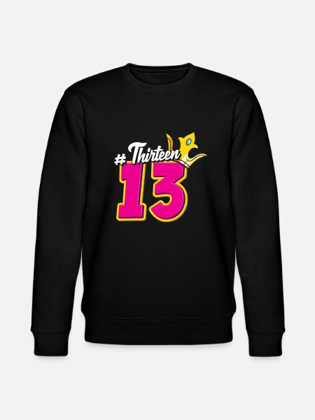13th birthday girl 13 years teenager gift - Stanley/Stella CHANGER Unisex Organic Sweatshirt - black