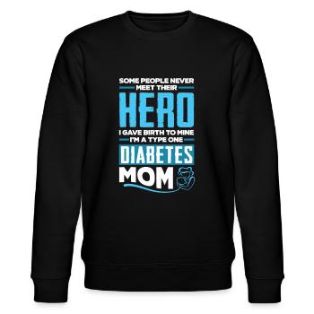 T1D Diabetes Typ 1 Diabetiker Geschenk - Stanley/Stella Unisex Bio-Sweatshirt CHANGER  - Schwarz - Vorne - Nik (191cm) & Marisol (170cm)