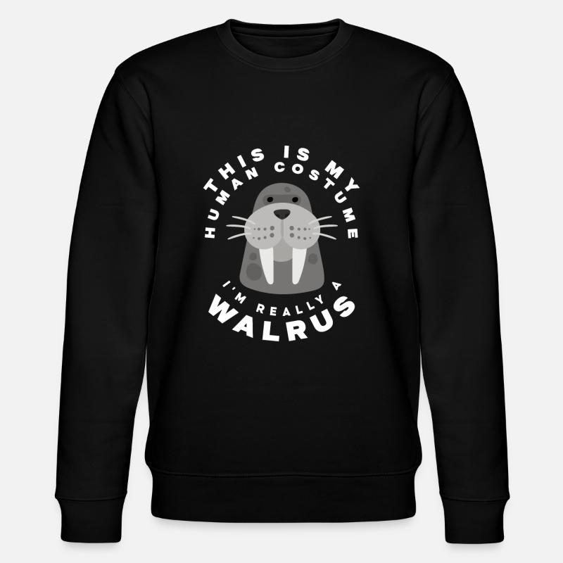 Lustiges Walrosse Walross Geschenk - Stanley/Stella Unisex Bio-Sweatshirt CHANGER  - Schwarz