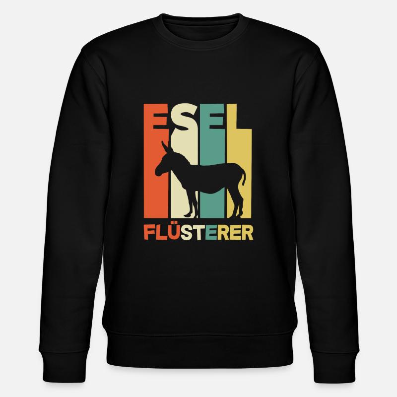 Esel Flüsterer Lustiges Esel Geschenk - Stanley/Stella Unisex Bio-Sweatshirt CHANGER  - Schwarz