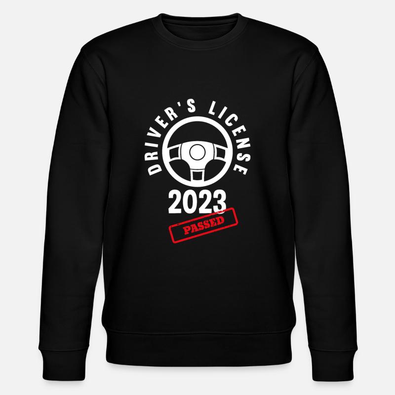 Driver's License Passed Gift - Stanley/Stella CHANGER Unisex Organic Sweatshirt - black