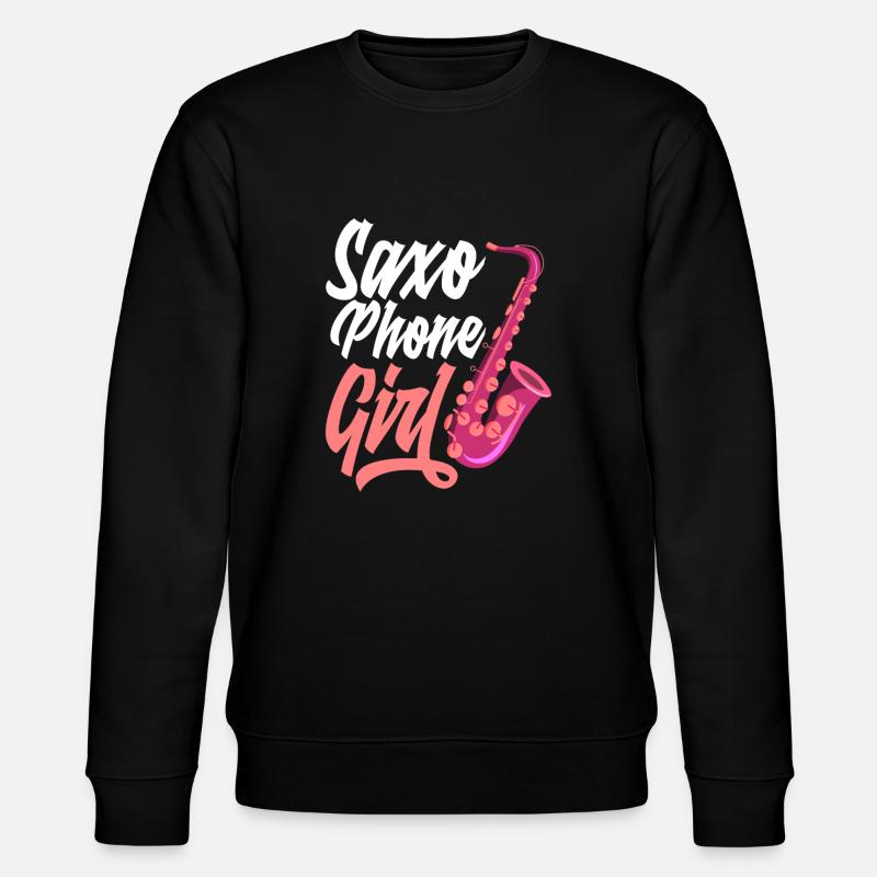 Saxophon Mädchen Jazz Saxophone Girl - Stanley/Stella CHANGER Unisex Organic Sweatshirt - black