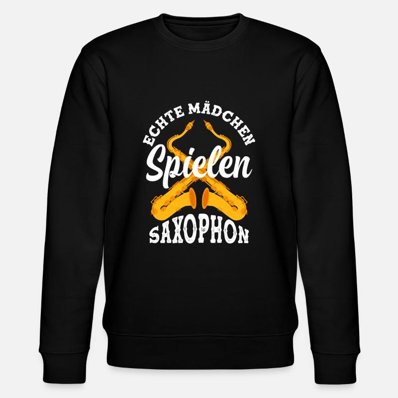 Echte Mädchen Spielen Saxophon - Stanley/Stella Unisex Bio-Sweatshirt CHANGER  - Schwarz