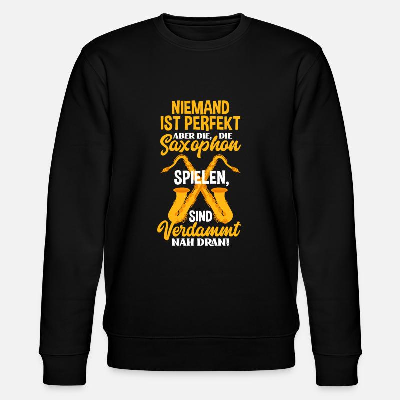 Lustiges Saxophon Geschenk - Stanley/Stella Unisex Bio-Sweatshirt CHANGER - Schwarz