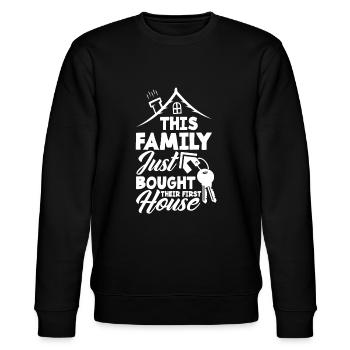 Hausbesitzer Hauskauf Geschenk - Stanley/Stella Unisex Bio-Sweatshirt CHANGER  - Schwarz - Vorne - Nik (191cm) & Marisol (170cm)