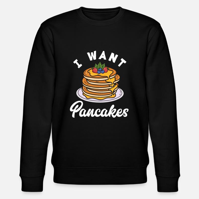 Funny Pancake Pancakes Gift - Stanley/Stella CHANGER Unisex Organic Sweatshirt - black