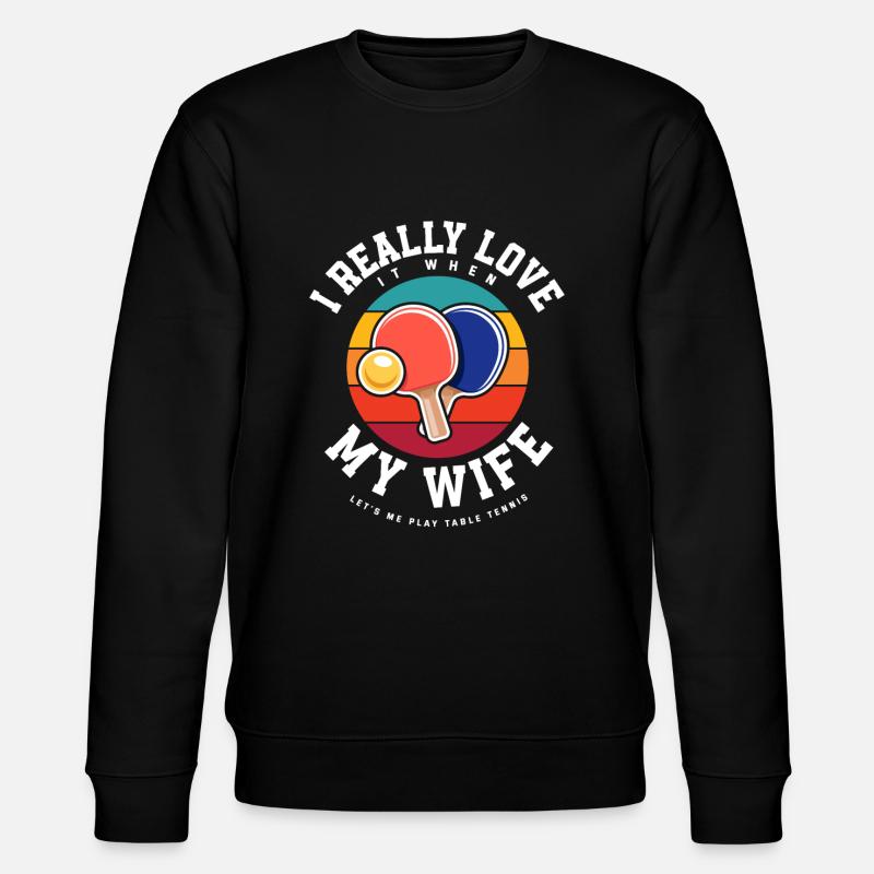 Fun Table Tennis Gift - Stanley/Stella CHANGER Unisex Organic Sweatshirt - black