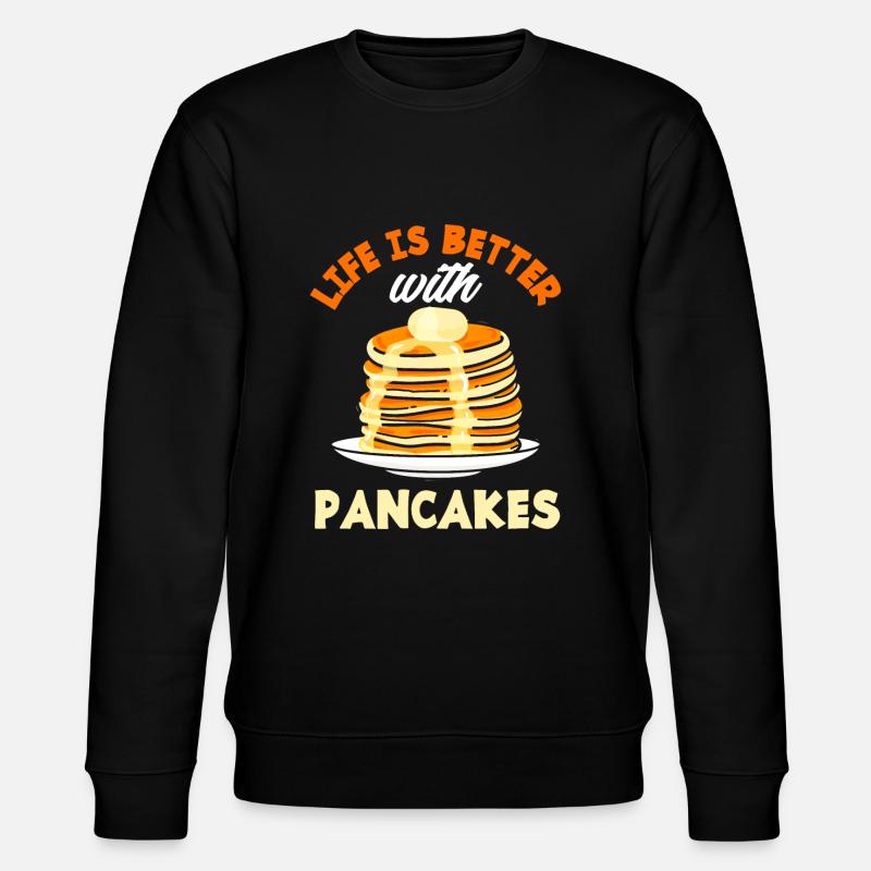 Funny Pancake Pancakes Gift - Stanley/Stella CHANGER Unisex Organic Sweatshirt - black