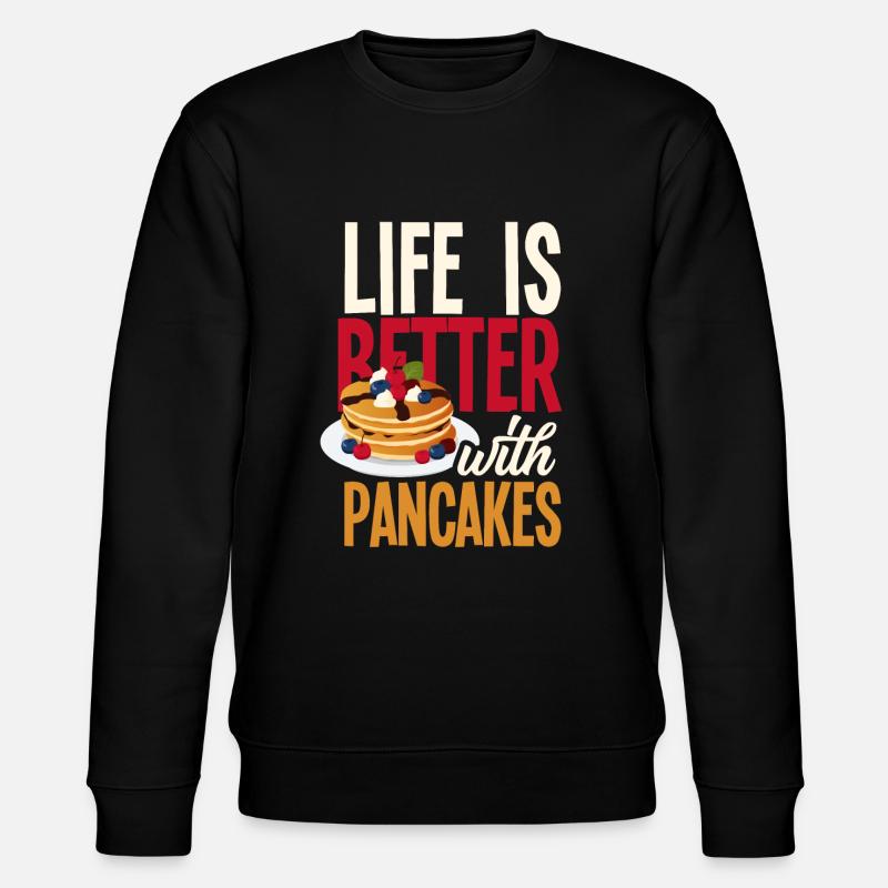 Funny Pancake Pancakes Gift - Stanley/Stella CHANGER Unisex Organic Sweatshirt - black