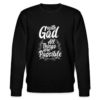 Jesus Christus Christ Religion Religiös - Stanley/Stella Unisex Bio-Sweatshirt CHANGER  - Schwarz - Vorne - Nik (191cm) & Marisol (170cm)