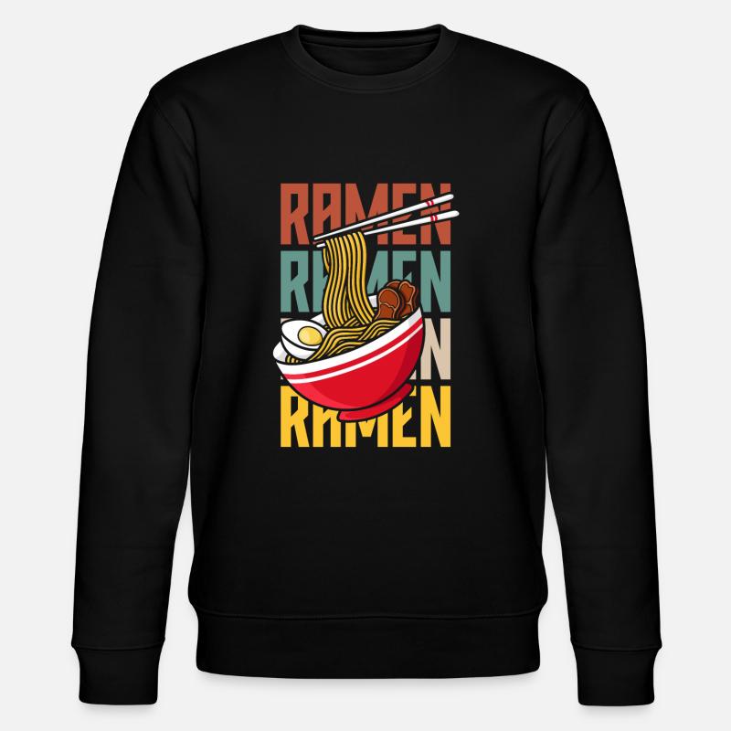 Retro Ramen Liebhaber Geschenk - Stanley/Stella Unisex Bio-Sweatshirt CHANGER  - Schwarz