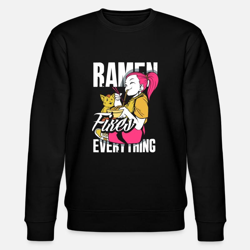 Lustiges Ramen Geschenk - Stanley/Stella Unisex Bio-Sweatshirt CHANGER  - Schwarz