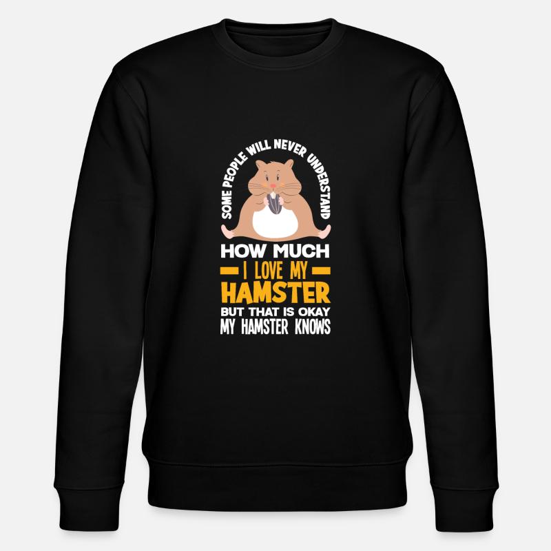 Funny Hamster Gift - Stanley/Stella CHANGER Unisex Organic Sweatshirt - black