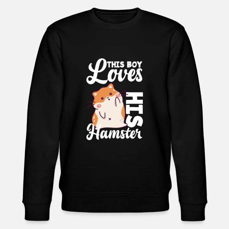 Dieser Junge Liebt Seinen Hamster - Stanley/Stella Unisex Bio-Sweatshirt CHANGER  - Schwarz