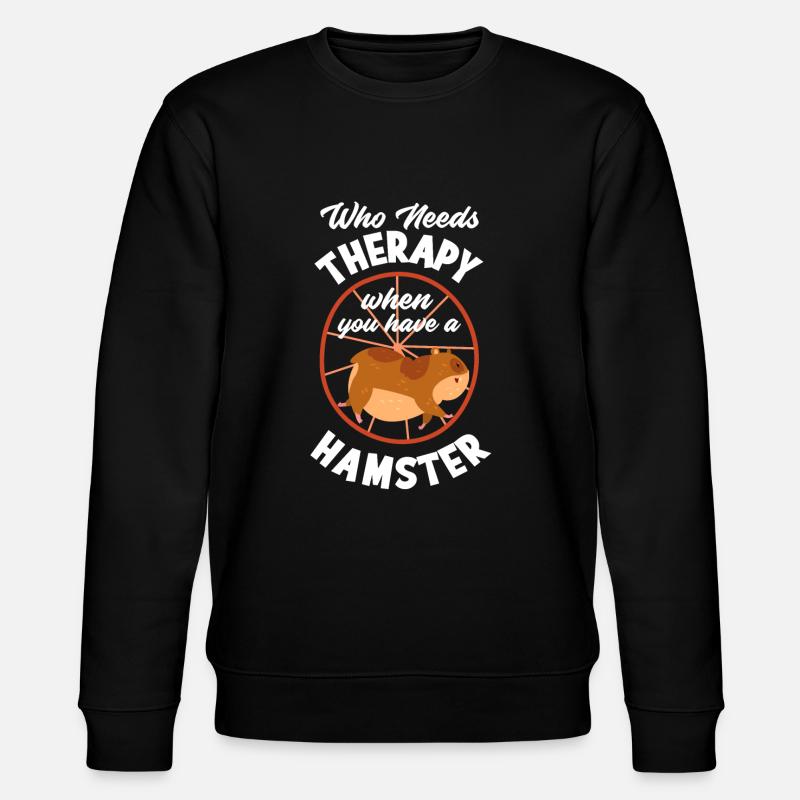 Funny Hamster Gift - Stanley/Stella CHANGER Unisex Organic Sweatshirt - black
